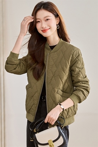 菱格夹棉棒球服外套女2024秋冬新款小个子休闲百搭时尚短款小棉衣图片