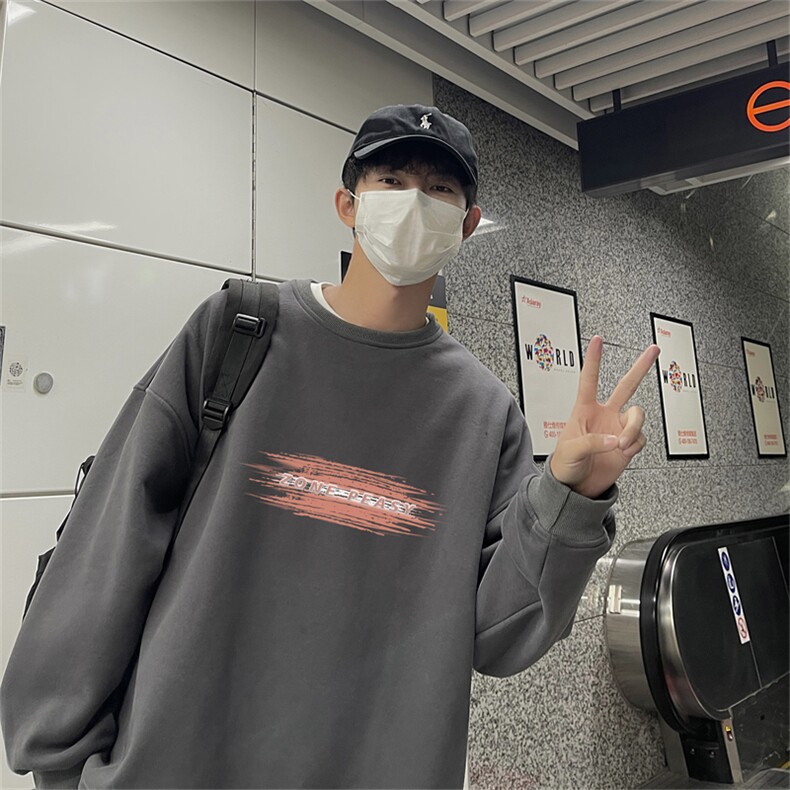 特P25控48秋冬新款男士圆领卫衣宽松休闲日常百搭上衣WQ2462,男装卫衣,电商B370