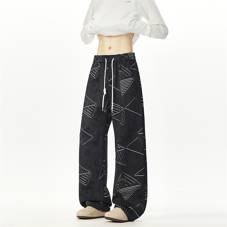 703-K395-P55四季款几何烧花扎染直筒休闲长裤，男装休闲裤，星座703