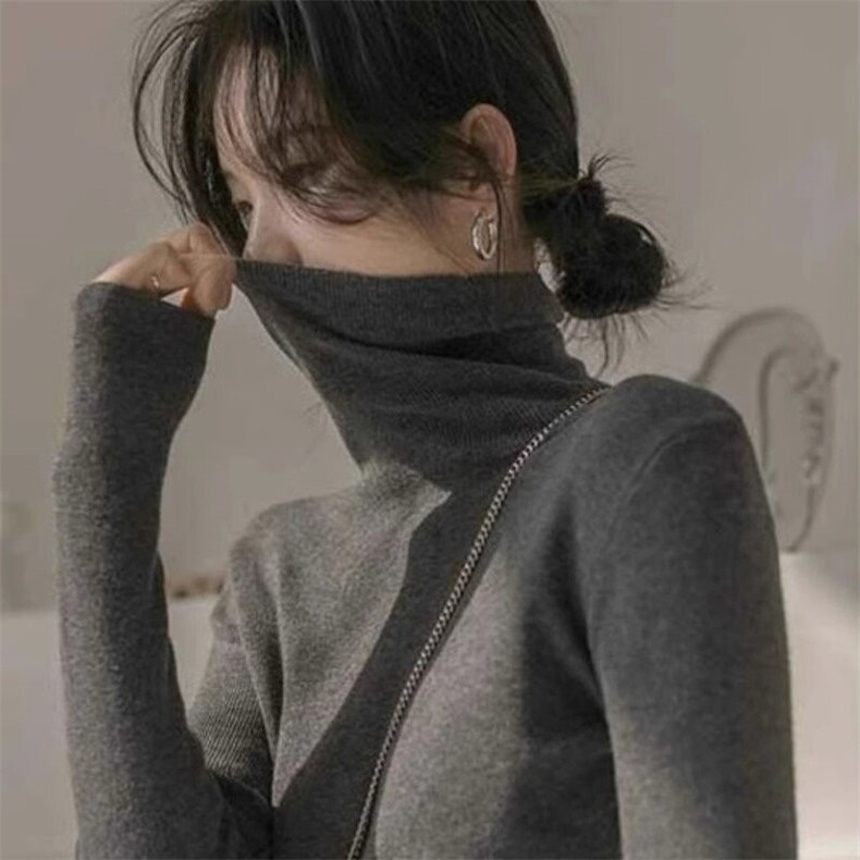 一线成衣~无缝高领羊绒衫女秋冬打底衫修身显瘦高领针织衫毛衣,针织衫/毛衣,众美斯特