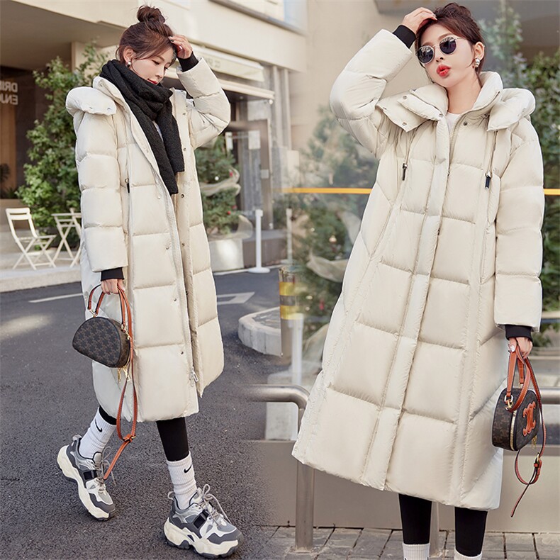 长款2023年冬季新款时尚潮流长款白鸭绒羽绒服，女装羽绒服，橙子家