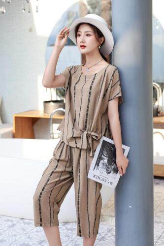 【现货】夏季新款韩版棉麻套装，女装职业装，裳之恋语
