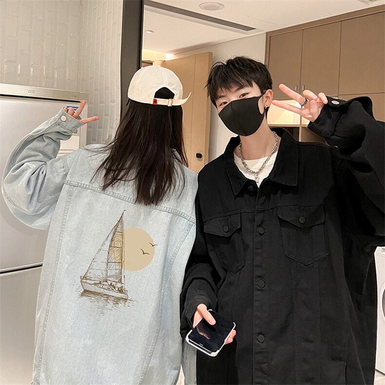 牛仔夹克男大码牛仔外套男茄克NJ77409-P60,男装夹克,电商A040