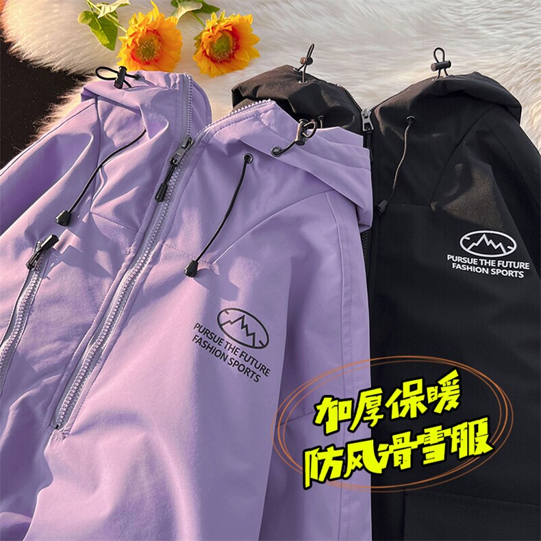 冬季时尚潮牌连帽防水保暖男女滑雪服加棉加厚棉服外套M33-P145,男装棉衣,电商A001