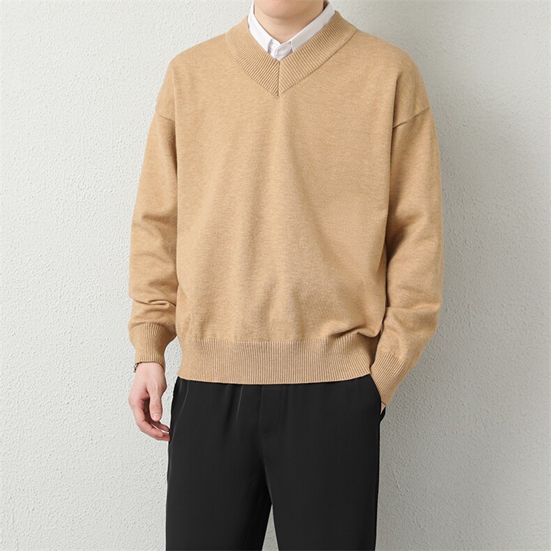 1506A/GM030/P50套头大码纯色男士V领打底针织1,男装T恤,星座1506A