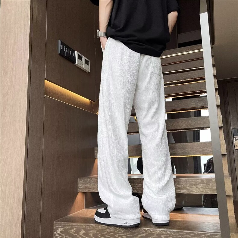 男新款青少年时尚垂感树皮邹休闲裤K9541P32,男装休闲裤,星座1116-2