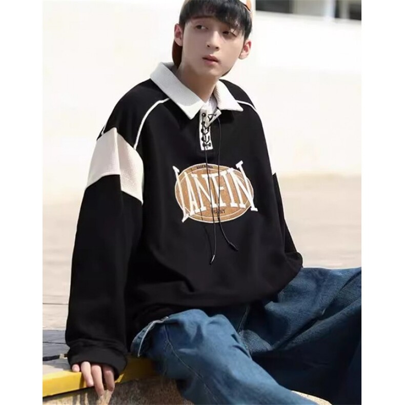 刺绣套头卫衣男女秋季新款撞色设计感小众宽松短款上衣WY761，男装卫衣，星座1116A（原606A-3）