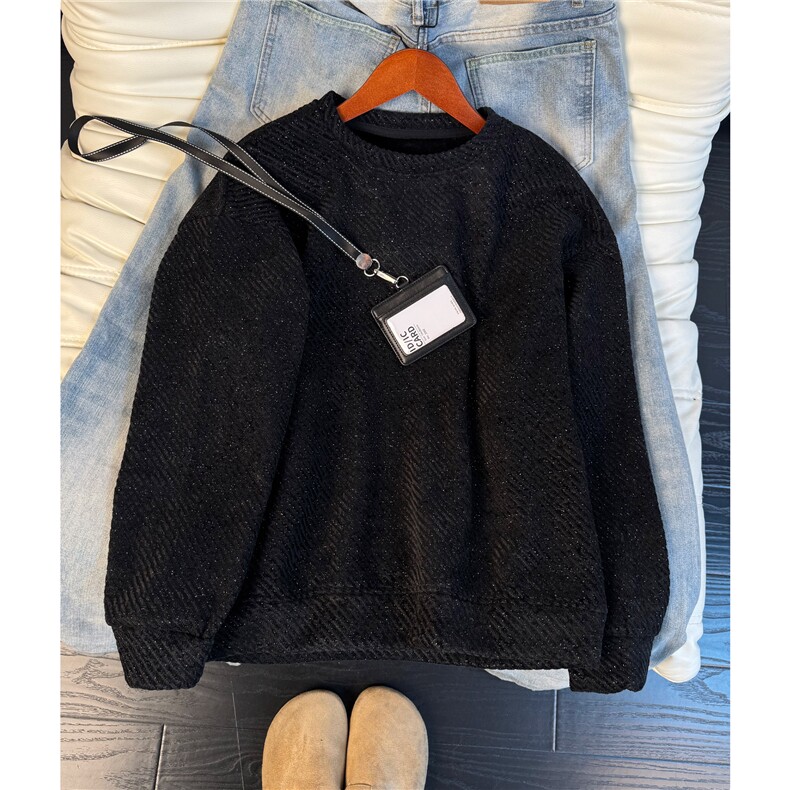 YK86146-P33加绒P38聚酯纤维小香风满天星卫衣男款秋冬季，男装卫衣，电商A086-1