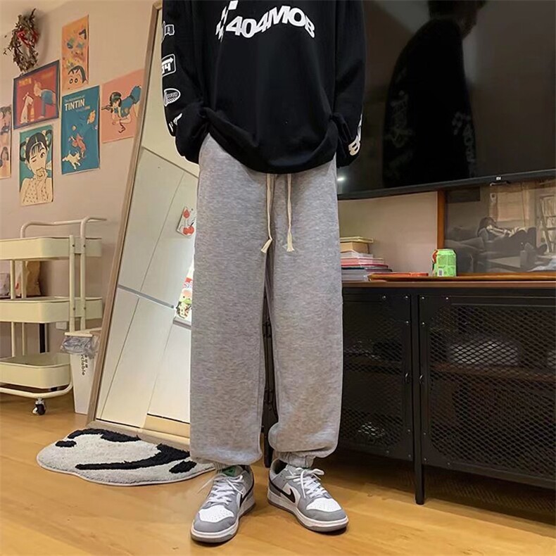 男青春流行宽松运动裤潮休闲裤原版纯棉侧条纽扣A510P33,男装休闲裤,星座1116-2