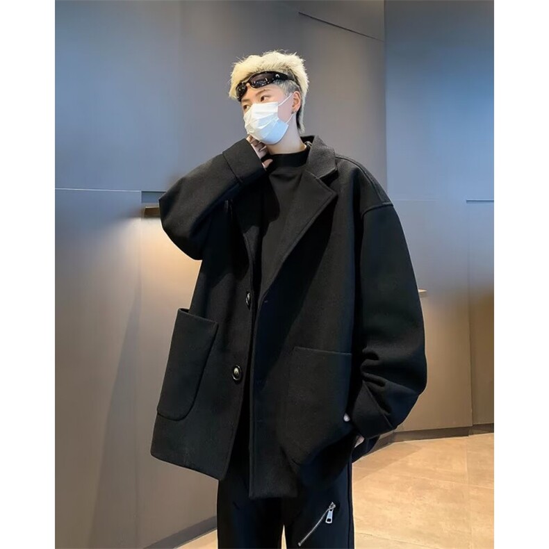 【有货】D1180-P75中长款毛呢风衣男装百搭高级感休闲呢子外套，男装毛呢大衣，星座603-2