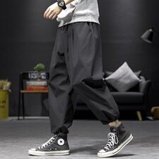 2021春季大码男日系沙发墙宽松潮流抽绳束脚九分休闲裤K2021-P35，男装休闲裤，电商A001