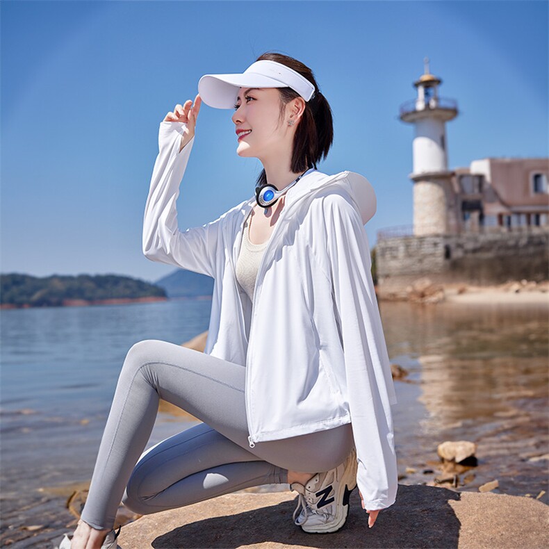 连帽防晒衣罩衫女2025夏季新款防紫外线冰丝凉感薄款骑车短款外套,女装防晒衣,可可小西