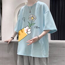 HT73265-P22华夫格t恤男短袖男大码五分袖大皂风，男装T恤，电商A040