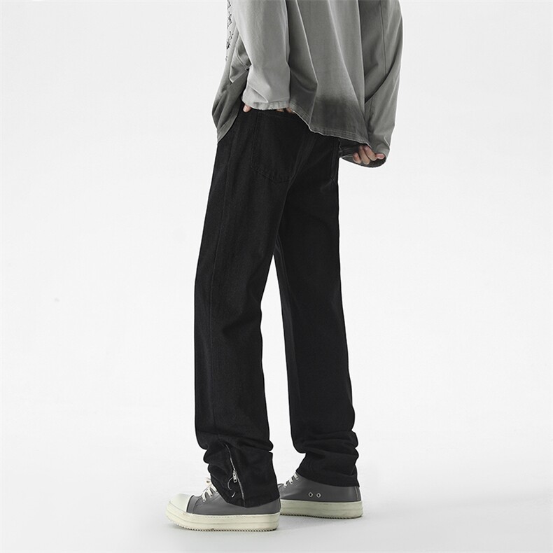 现货秋冬渐变拉链黑色直筒大码修身牛仔裤男K5804-K5805-P50,男装牛仔裤,星座205