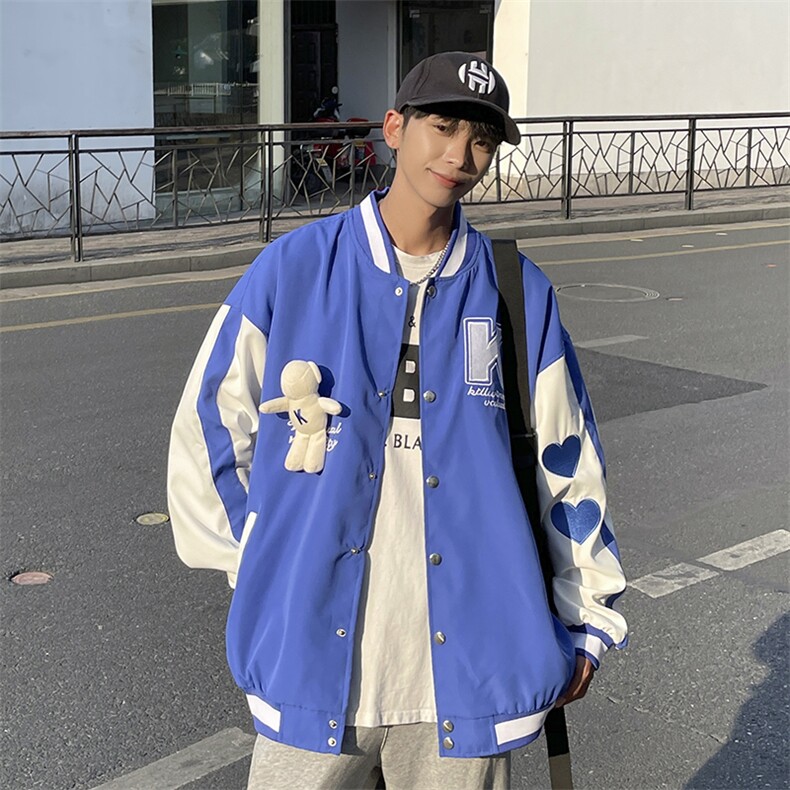 2023春秋季新款潮流百搭外套美式潮牌棒球服情侣装W3435-P66,男装夹克,星座512-2