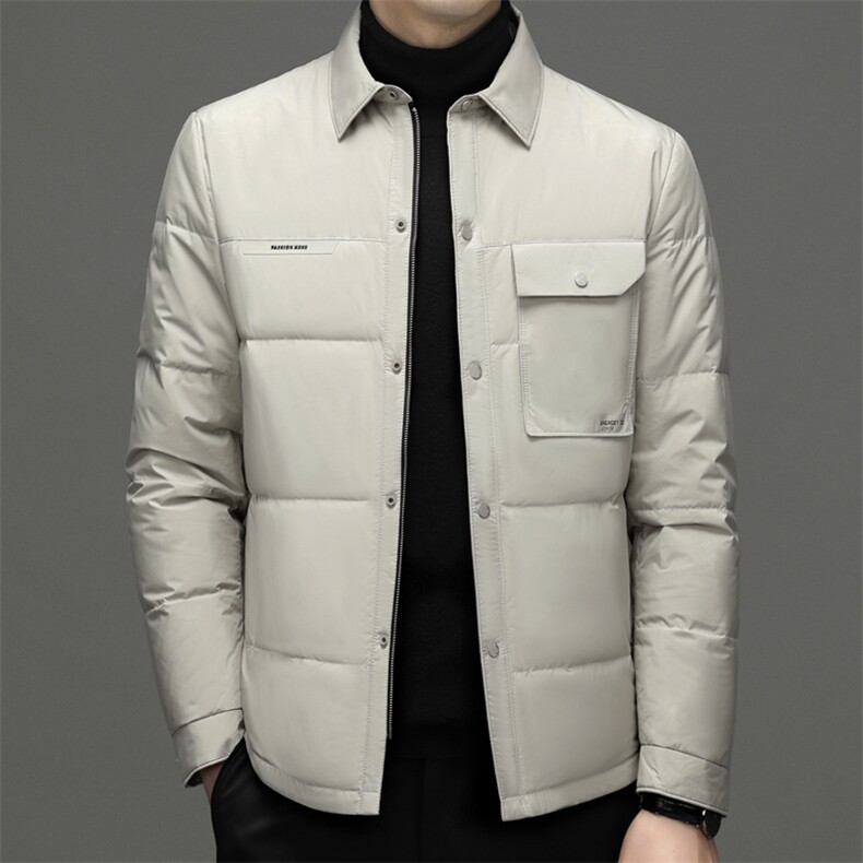羽绒服男冬季2023新款加厚保暖中年男士休闲爸爸装翻领外套上衣图片