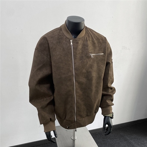 美式高阶   秋冬PU棒球服夹克痞帅百搭情侣外套 J57911 TP85图片