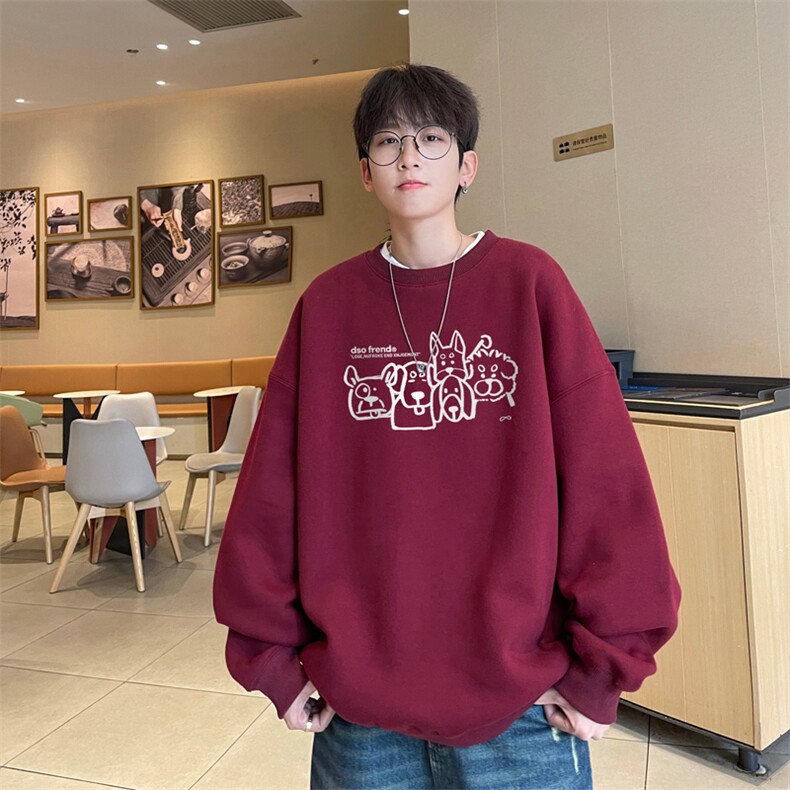 ！圆领卫衣男装港风长袖T恤男外套男WY232-特P23,男装T恤,电商B367