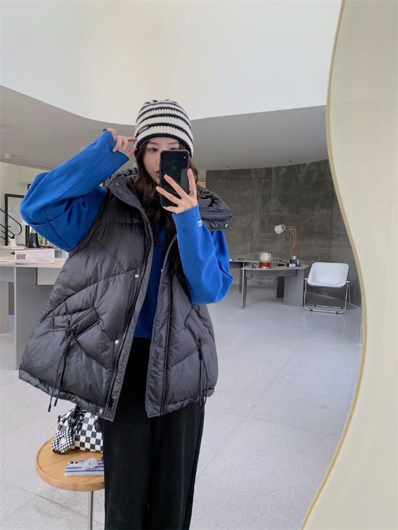 2022秋冬新款羽绒马甲女韩版宽松坎肩外穿百搭背心马夹，女装马甲，川哲