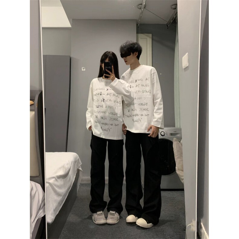 网图现货潮英文字母印花情侣长袖T恤打底衫CT814-P29有大码,男装T恤,电商C310