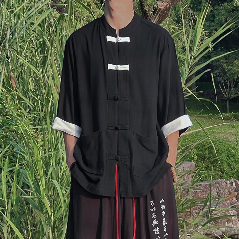 现货新中式男女装盘扣立领太极户外服汉服衬衫MT2310-P65-控88,男装衬衫,电商A021