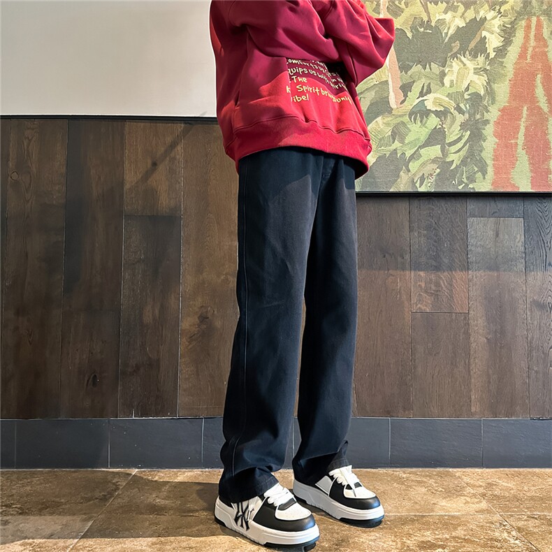 K1220-p30-控59 oversize cleanfit黄泥牛仔裤直筒裤老爹裤长裤图片