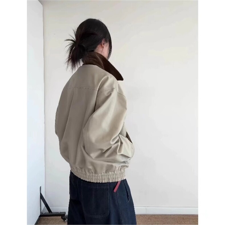 牛仔外套男女春秋款美式复古设计感宽松高级感休闲工装飞行员夹克,男装工装外套,星座506A