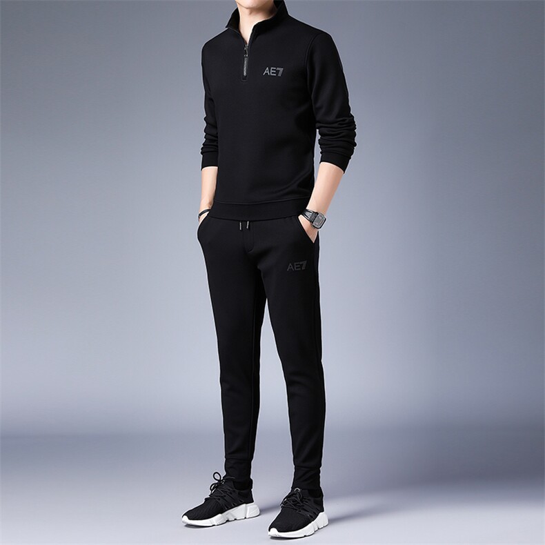 SA8665-2钱塘2020-2中年男士冬季新款百搭简约时尚卫衣套装P147,男装休闲套装,钱塘207-2