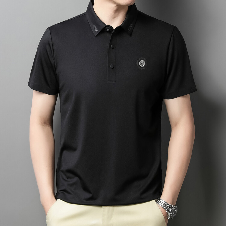 短袖T恤男薄款翻领上衣夏季中年男士商务休闲弹力POLO衫爸爸装,男装T恤,电商B212（原钱塘6029）