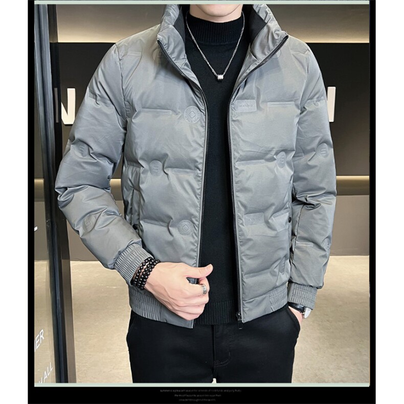 羽绒服男士立领潮牌白鸭绒御寒加厚保暖韩版青年短款外套帅气男装,男装羽绒服,钱塘6003（原4033）