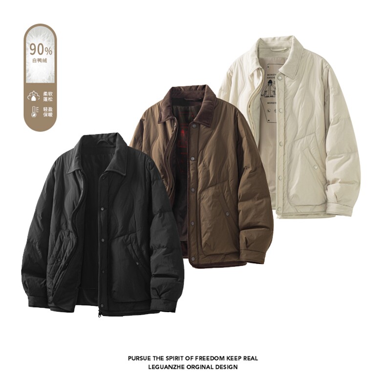 2025 冬季新款 港风白底大码90%白鸭绒羽绒服M-4X Q-2512-特P159图片