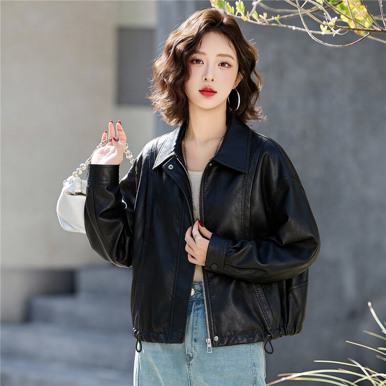 2026春季新款现货小个子皮衣短外套气质时尚休闲百搭日常通勤,女装短外套,英标秀（1C119）