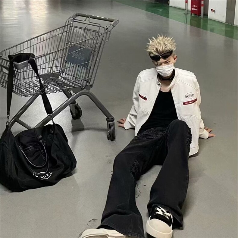 欧美街头潮流宽松机车服皮衣男潮痞帅气高级感飞行员PU皮夹克外图片