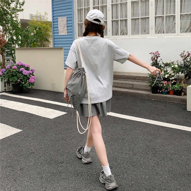 时髦感洋气减龄字母印花T恤套装裙女2025年夏季新款半身裙两件套,女装套装/套裙,浙宝220