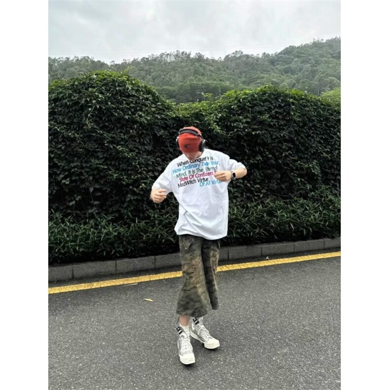 重磅夏季新款美式复古不规则字母印花男女纯棉短袖宽松T恤TXY04,男装T恤,星座208-5