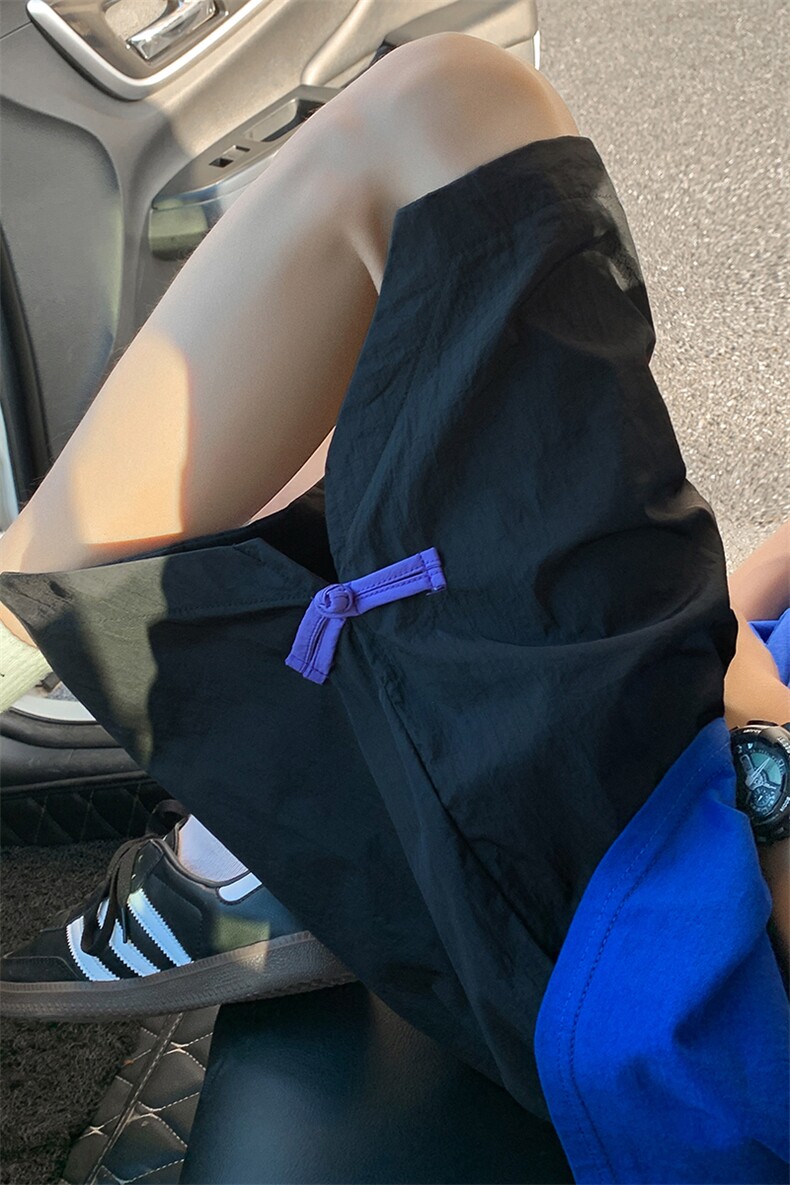 多巴胺开叉短裤男夏季薄款冰丝户外海边沙滩裤潮流高级感五分裤子,男装牛仔裤,电商A059