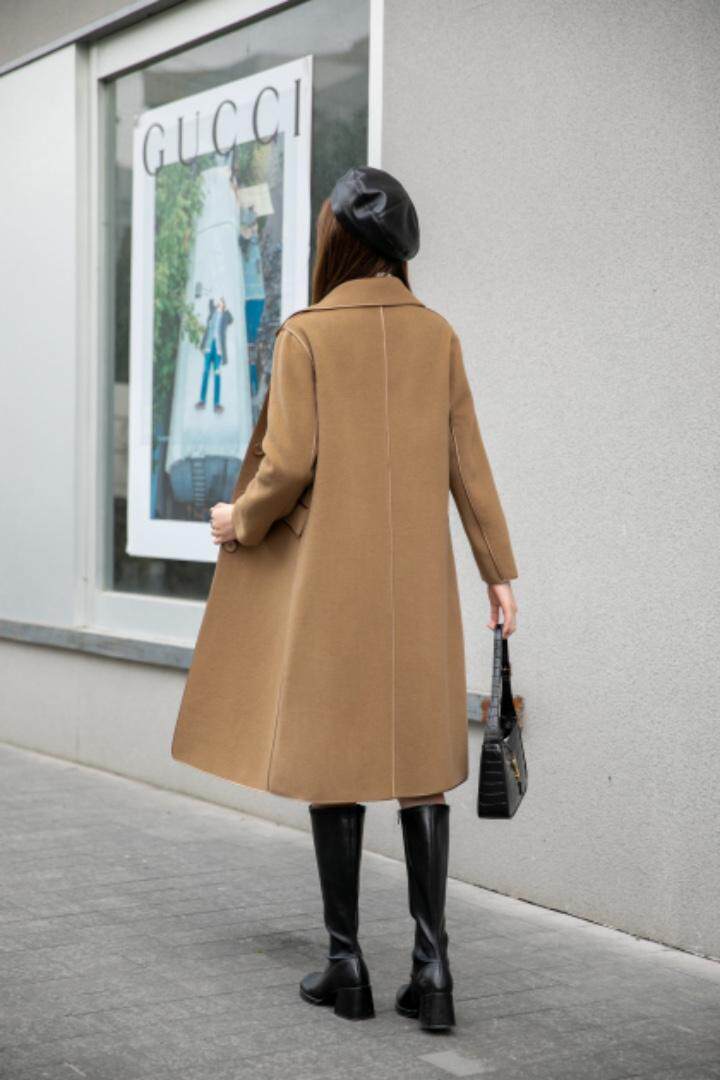 冬装新款：双面羊绒大衣中长款M一XX，其它，拉思维加丝