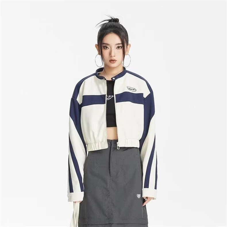 2025秋季新款美式风街头棒球服休闲短外套时尚减龄洋气夹克上衣图片