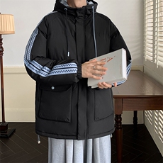 港风潮牌新款织带连帽棉服潮流保暖棉衣M086-P95控139，男装棉衣，星座717