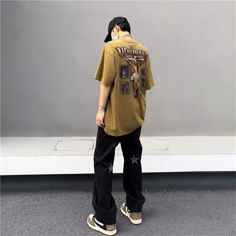 长裤慵懒微弹潮流ins青春流行哈伦裤牛仔裤夏季新款潮日系男气质图片
