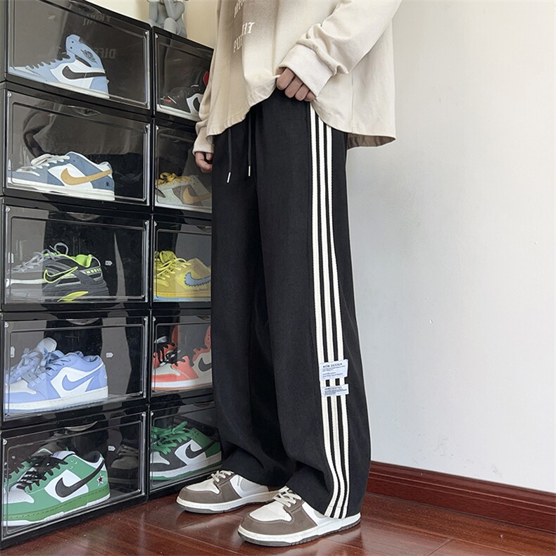 秋季直筒男士休闲裤三条杠新款宽松长裤个性裤子A266-KZ916-P50,男装休闲裤,电商A266