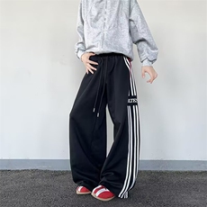 大码裤子男女春秋季直筒垂感显瘦休闲裤潮装卫裤嘻哈宽松休闲裤子，男装休闲裤，星座601-1