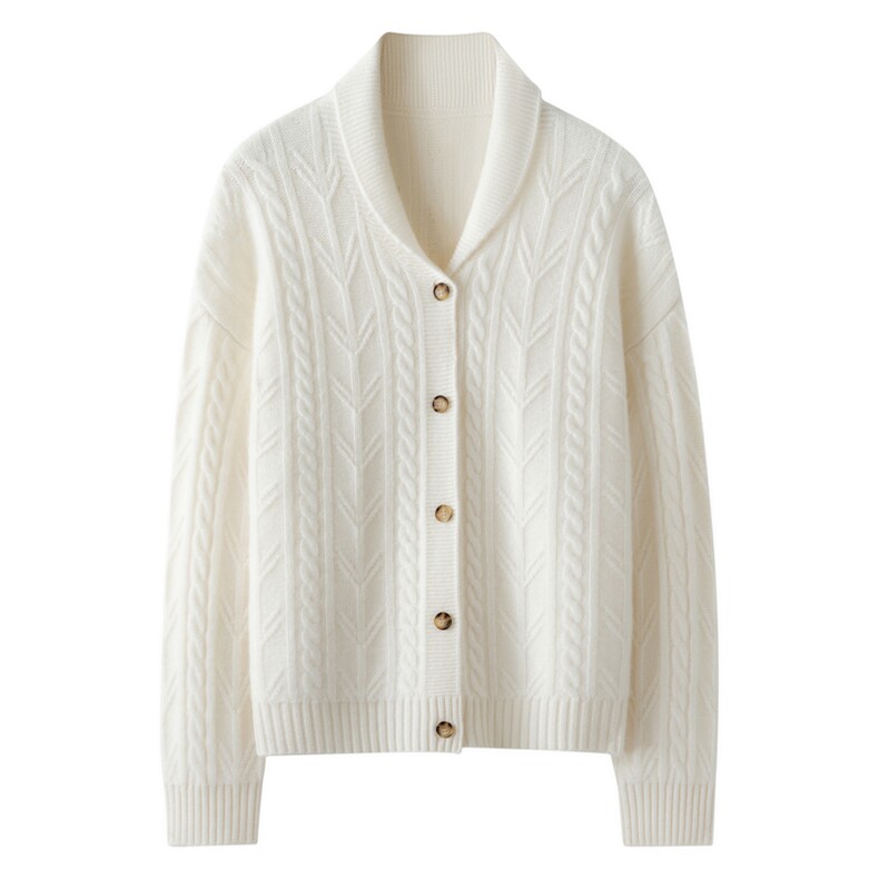 2025舒适百搭秋季新款软糯舒适小翻领开衫羊绒衫，女装羊绒衫，英皇羊绒