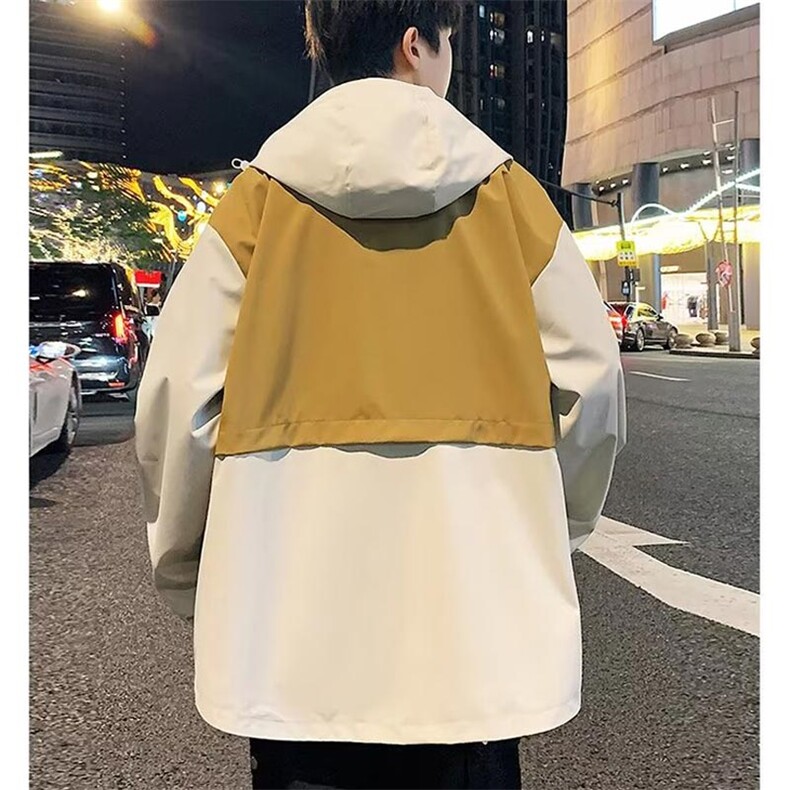 拼接撞色夹克男士山系秋季休闲百搭时尚帅气连帽上衣JK1605P85,男装夹克,星座1116-2