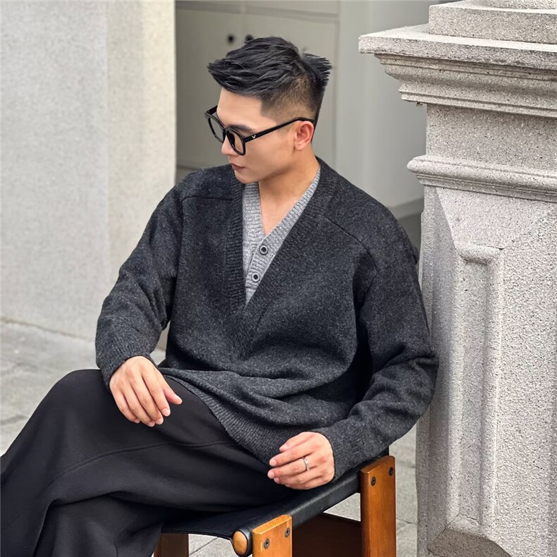 时尚新款ins百搭长袖毛衣潮流气质慵懒简约文艺流行日系原宿,男装针织衫/毛衣,星座506A
