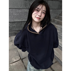 抖音得物高品质二开25秋冬美式重磅宽松纯色连帽贝壳刺绣卫衣W63，男装卫衣，电商A486-1