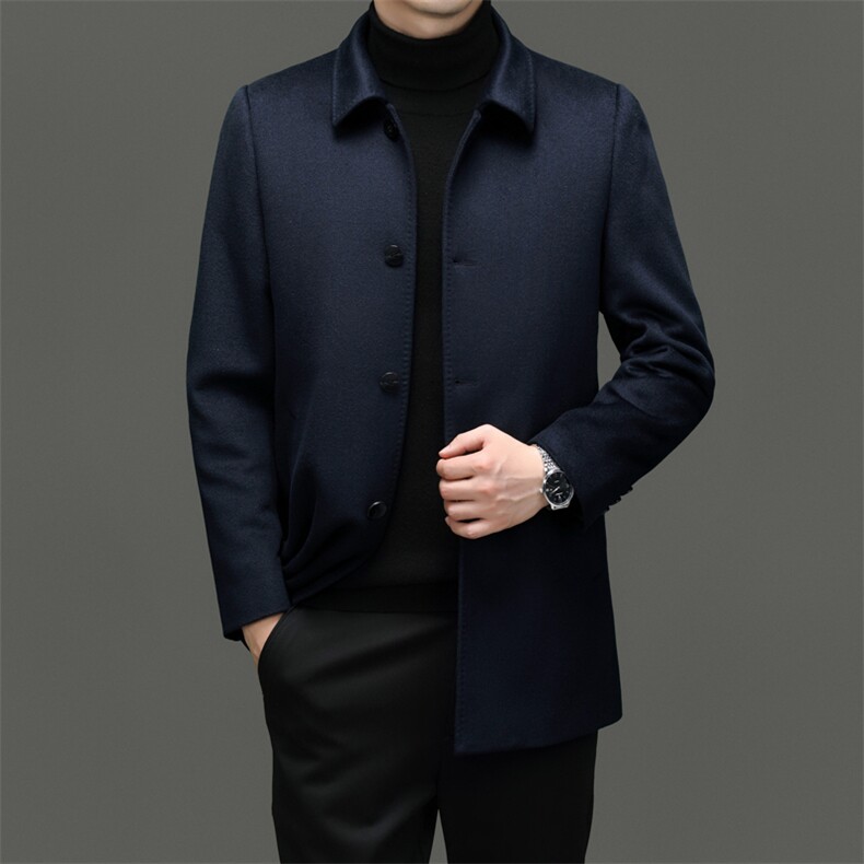CKYC309钱塘2020-2商务休闲简约厚款冬季中年男士毛呢外套P355,男装毛呢大衣,钱塘207-2
