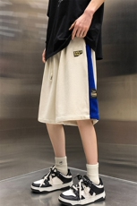 短裤男女2025夏季新款拼接情侣五分裤休闲裤衩沙滩中裤K1078-P26，男装牛仔裤，星座207