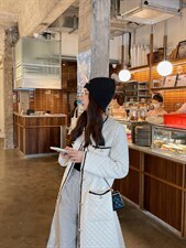洋气小香风格纹衣压缩保暖服外套，女装棉衣/棉服，M.W 嫚维