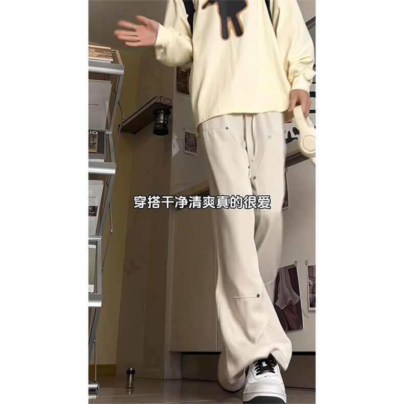 抖音2026春季美式伐木裤男垂感休闲西裤A423P55控78,男装西裤,电商A309